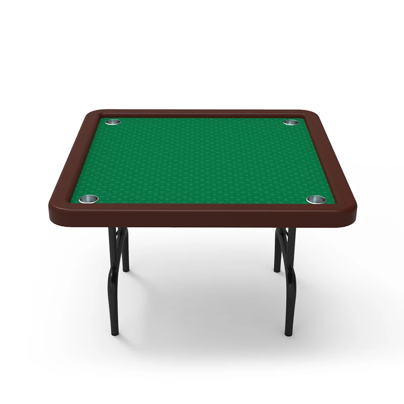 YH 2020 4 Players Square Poker Table Felt Top Folding Tables With Cup Holders