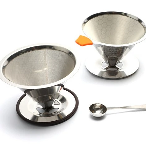 25 микрон безбумажный конусный фильтр из нержавеющей стали капельный для кофе