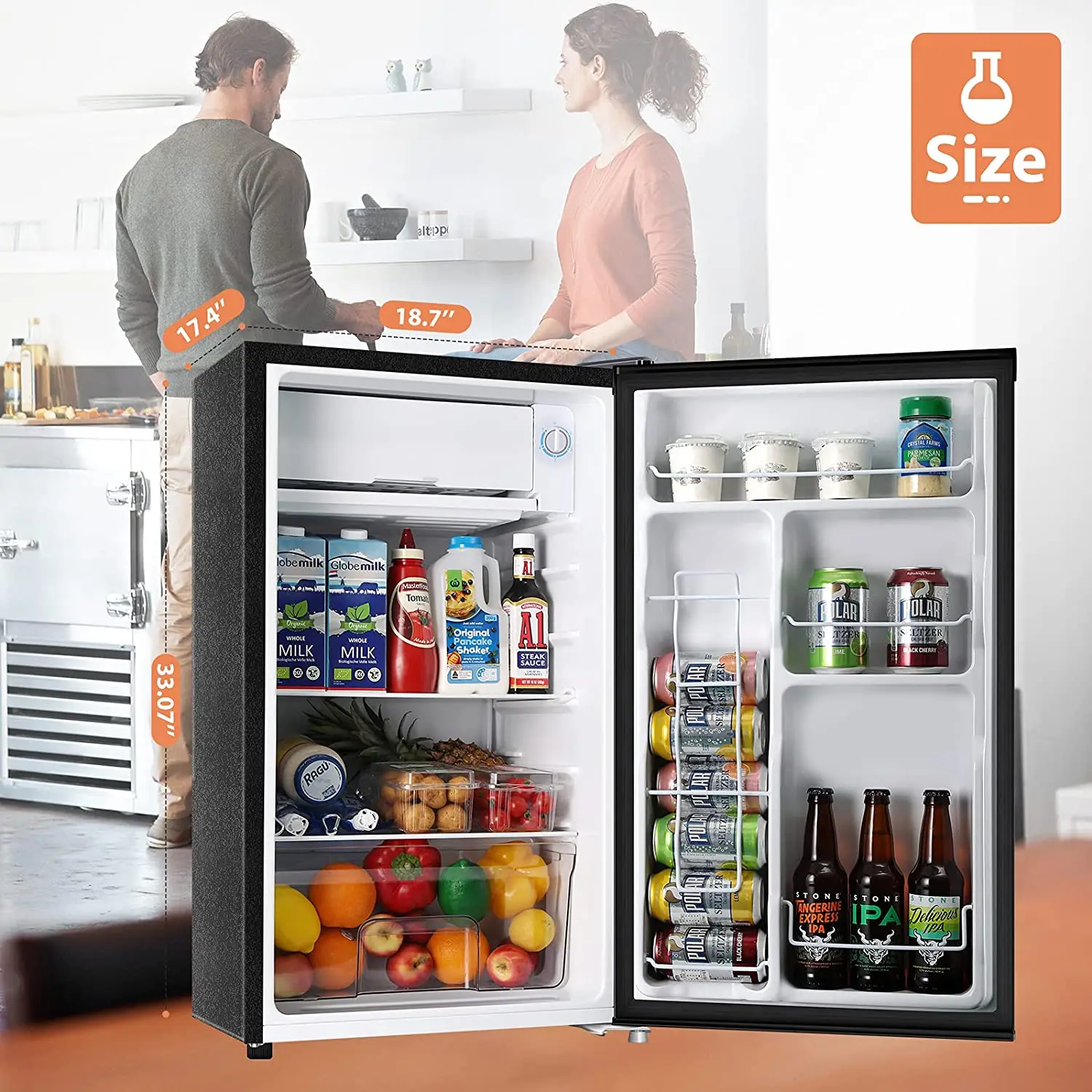 Factory Direct 90L Small Household Office Single Door Compact Refrigerators with Freezer
