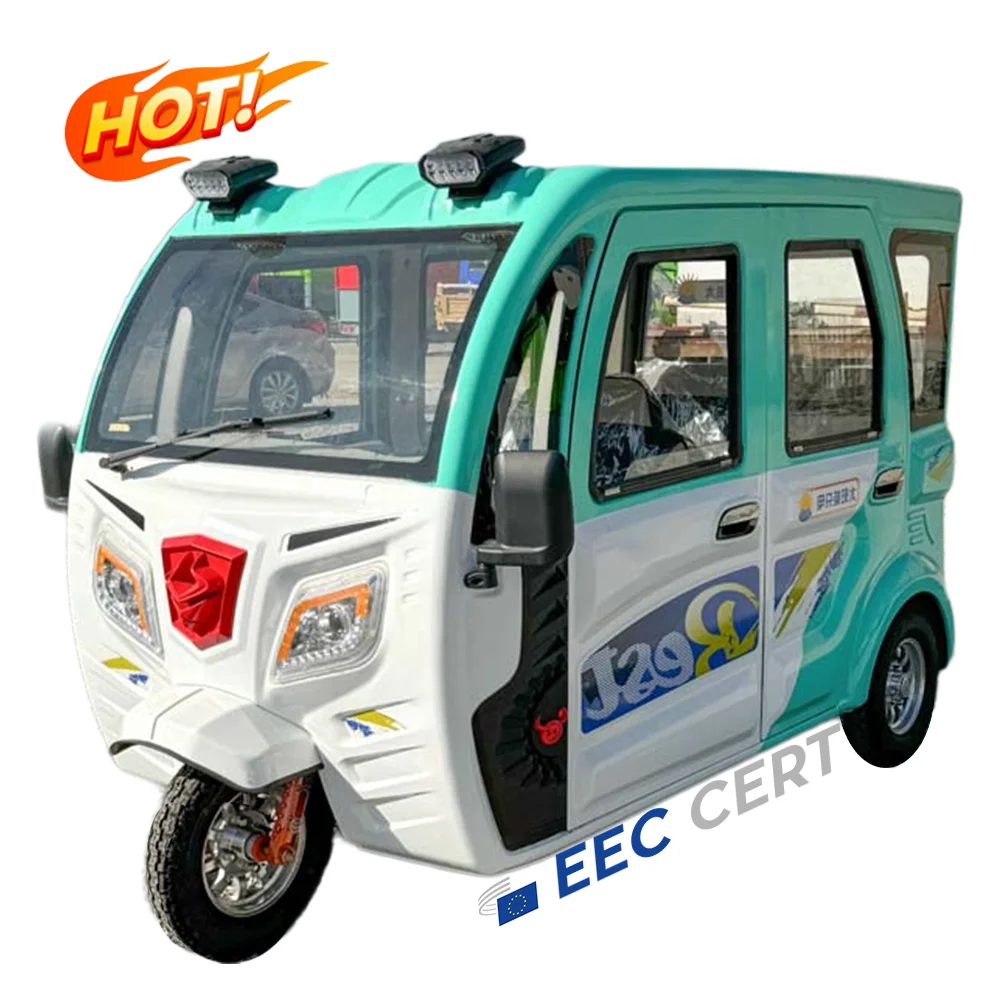 2024  Hot Sale Model  Three Wheel Enclosed Electric Mini Scooter Tricycle with Roof for Adult