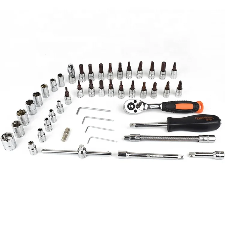 Hot sale multifunctional car tools set mechanic home household tool box socket set 46pcs