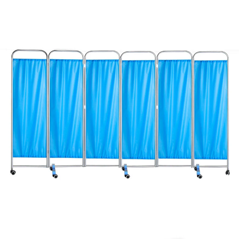 Wholesale different color waterproof fabric medical ward folding screen with wheel partition screen