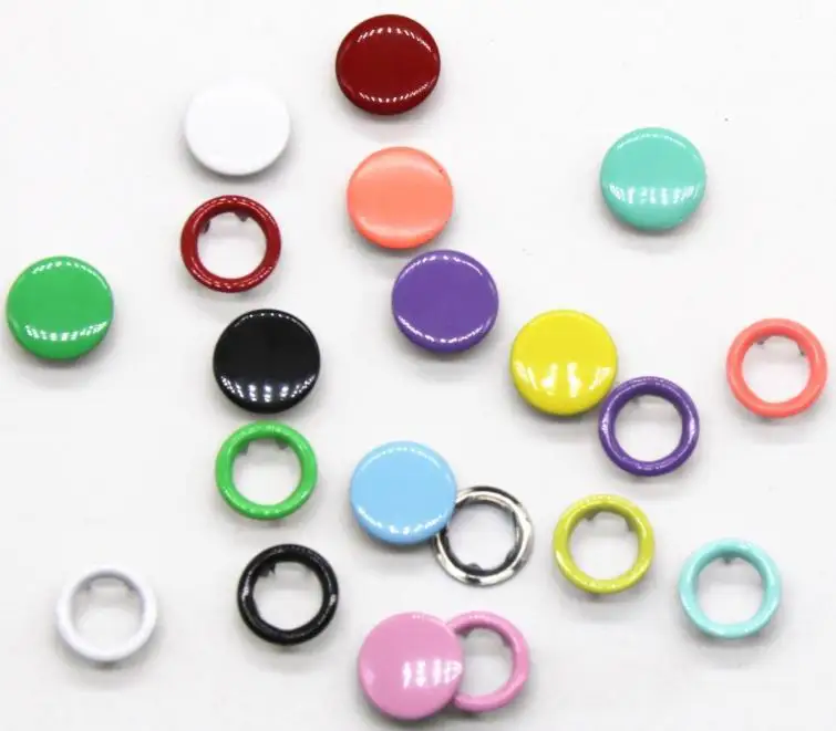 Custom Eco-Friendly Flatback Metal Ring Snap Fastener 4-Part Prong Button with Plating Sustainable Use for garment