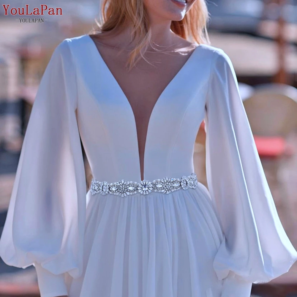 YouLaPan S237 Boutique Ladies Party Sash Handmade Shiny Rhinestone Jewelry Belt Wedding Bridal Belt