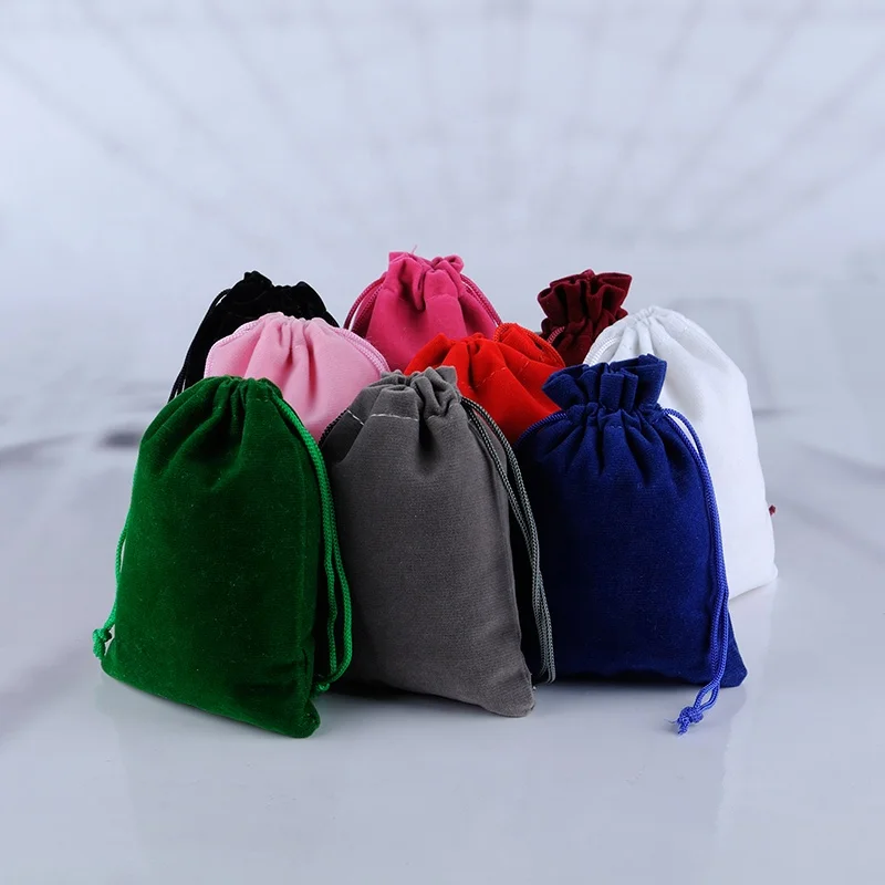 Fashion Custom Velvet Pouch Packaging Jewelry Velvet Pouch Large Red Soft Velvet Pouch