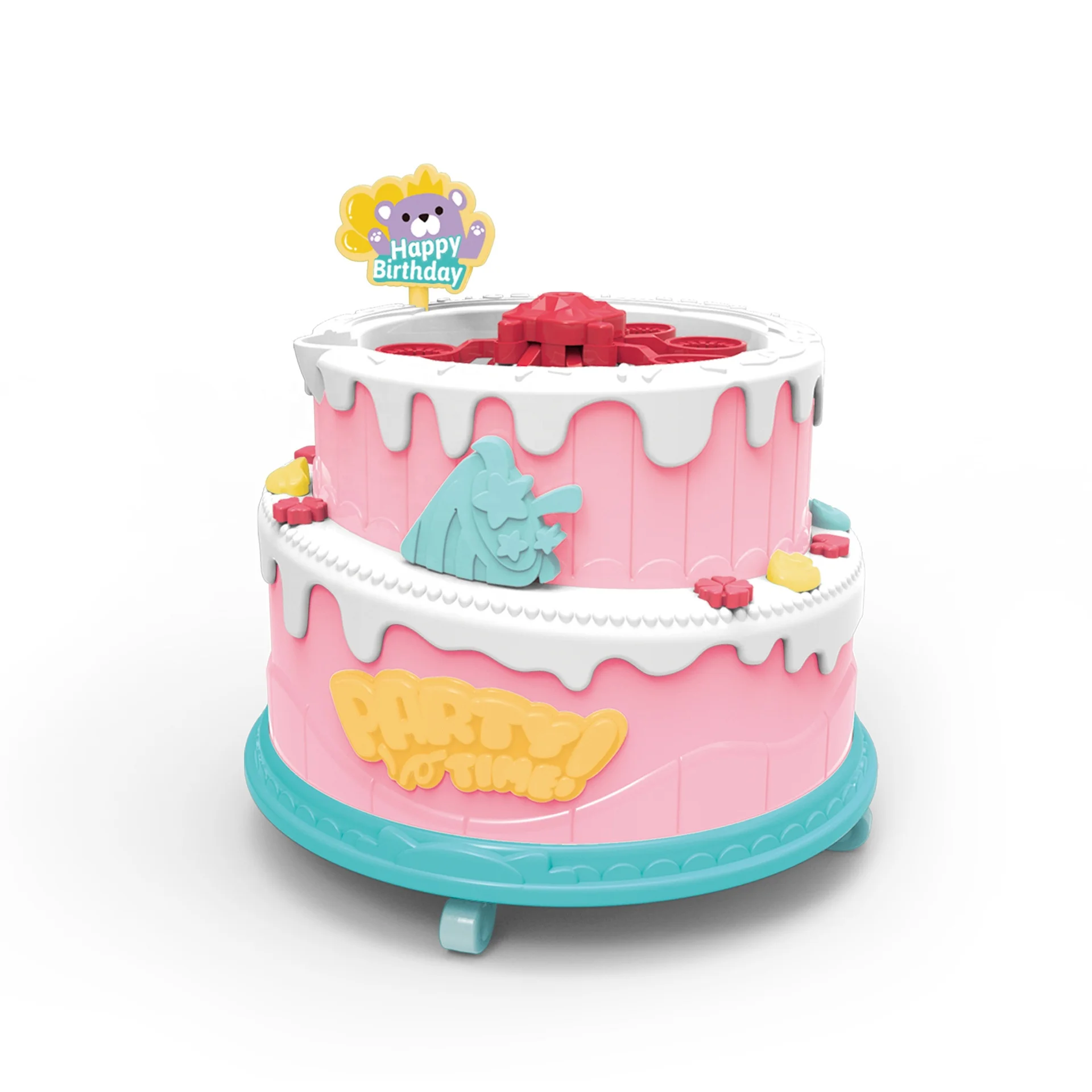 Automatic Bubble Cake with Lights and Musical Play House Toys Celebration Cake Birthday Toy For Kids Pretend Play Toy
