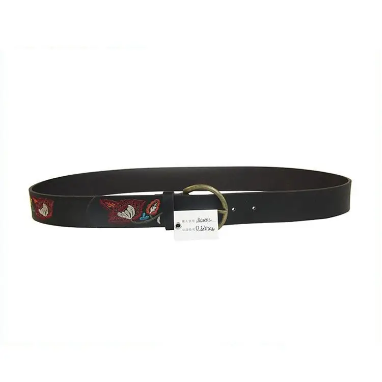 Alfa Top Selling Products In Woman Split Leather Custom Embroidered Belts