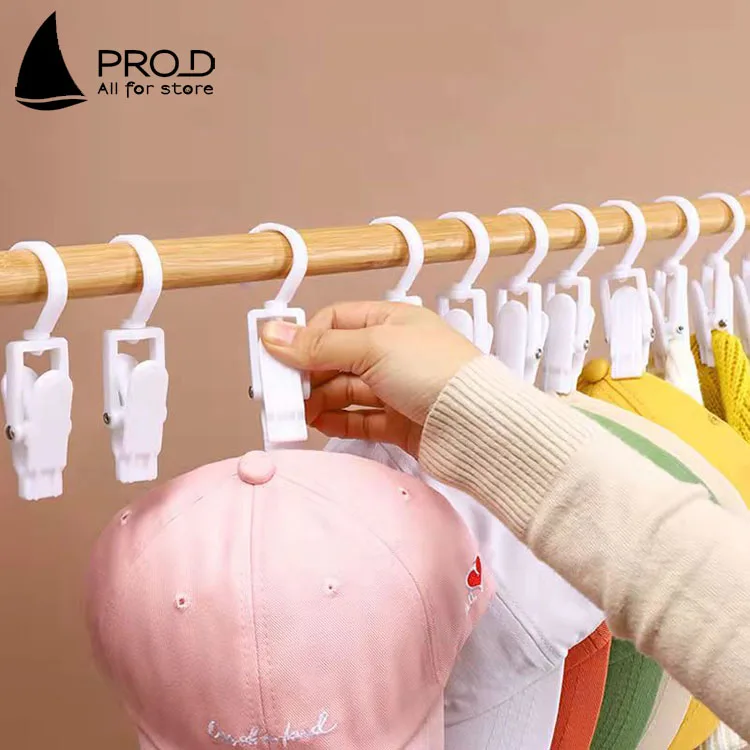 Hot selling rotary clip wholesale multifunctional plastic hat storage windproof hook hanger