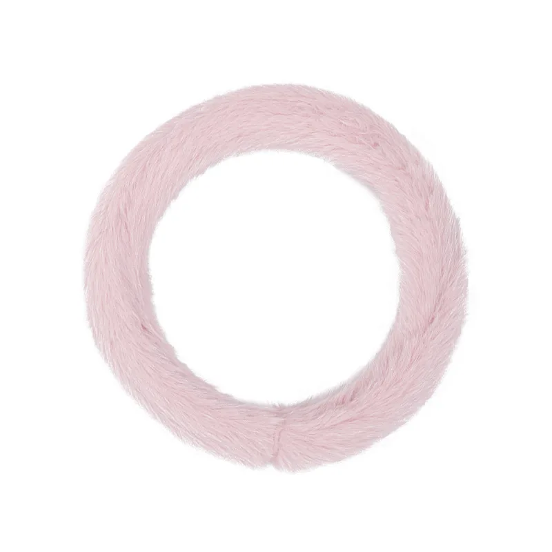 Car Interior Decorate Accessories Luxury Fox Fur Provides Warmth Heating Antifreeze Car Steering Wheel Cover For Women Girls