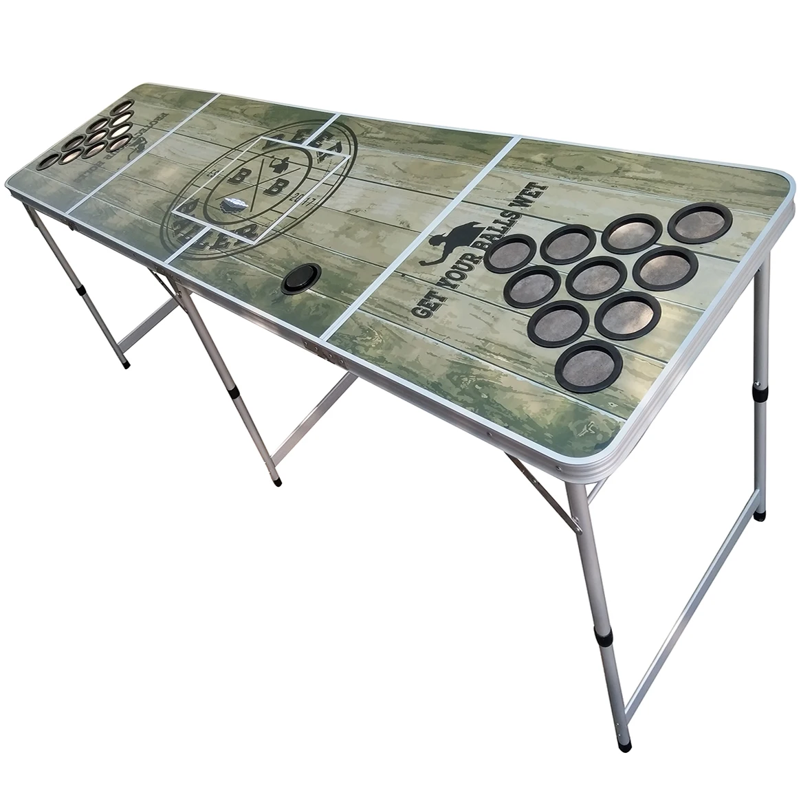 8ft Aluminum Folding Beer Pong Table with bluetooth Music Player