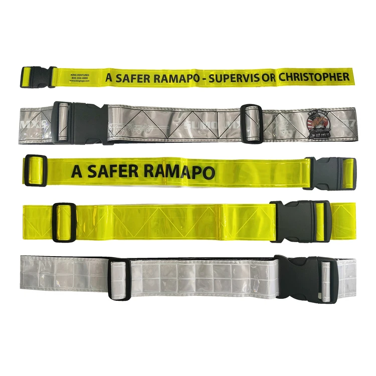 Heavy Duty Hi Viz Fluorescent Night Running Custom Micro Prismatic Reflector Belt Reflective Motorcycle Safety Waist PVC Belt