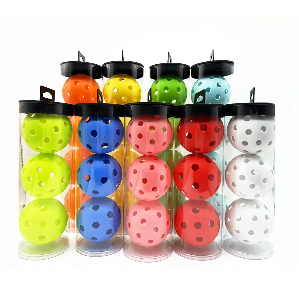 Manufacturer Custom Pickle Balls Colorful Plastic Golf Training Lightweight Baseball Pickleball Softball Practice Ball with Hole