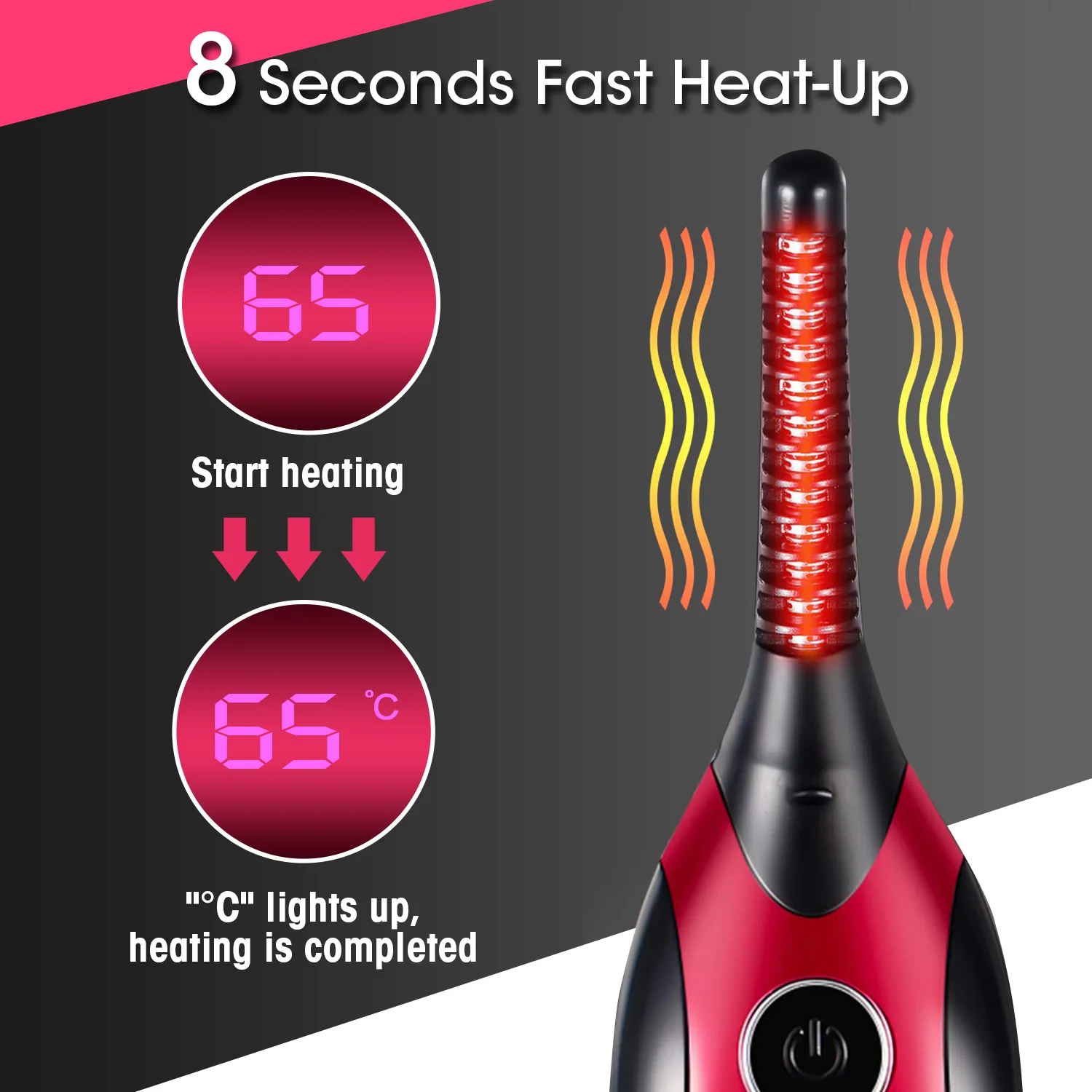 Portable Easy to use Fashion electric heated eyelash curler for Ladies Eyes Makeup Work