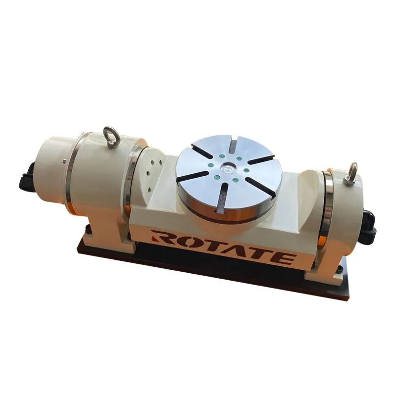 China 200mm Cnc 5 Axis/Cnc 5th Axis universal horizontal vertical Steel Powerful Brake Rotary Table For Milling Machine