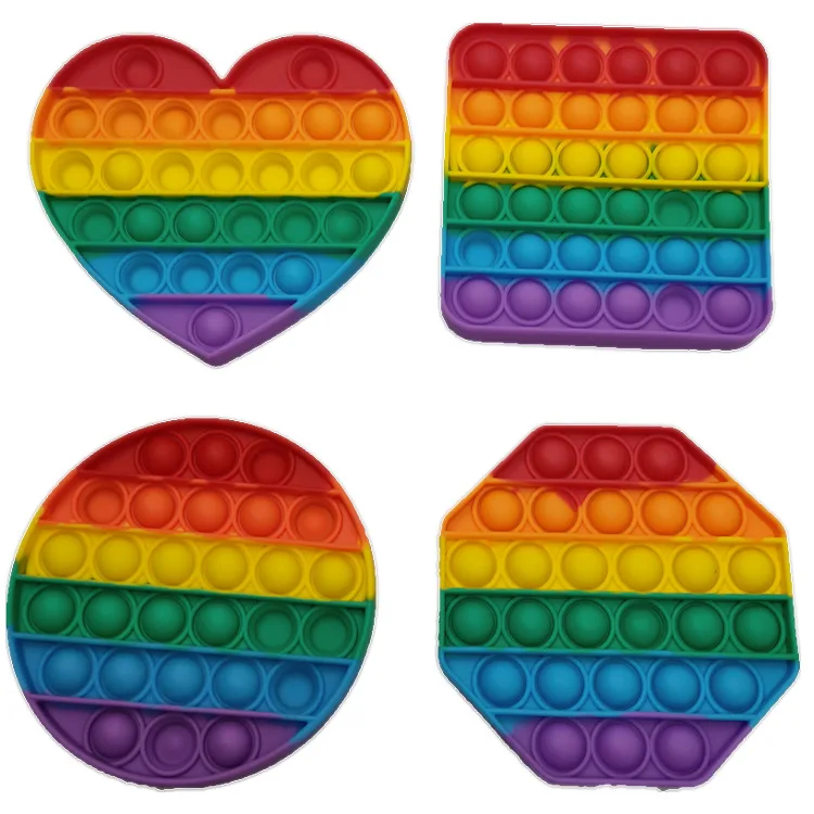 Colorful Push Bubble Fidget Sensory Toy Adult Antistess Autism Special Needs Stress Reliever Toys for Chidren Christmas Gift