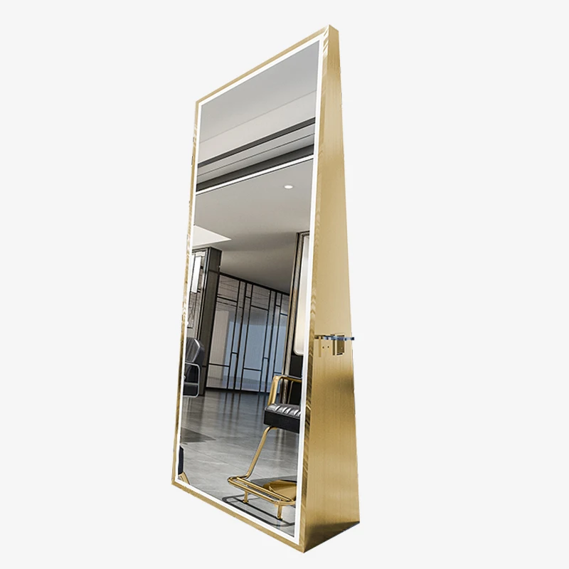 Hair Salon Furniture Set Double Sided Barber Mirror Luxury Styling Hairdressing Mirrors Stations with Lighting LED