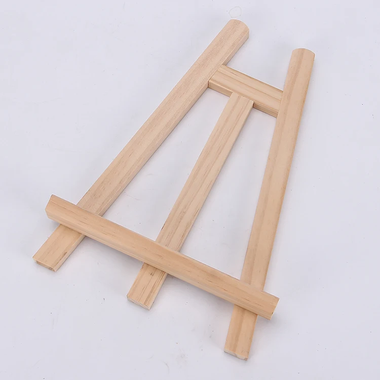 Mini Wooded Easel Natural Wood Tabletop Stand for Card Artist Photos Art Craft Painting Ladder-shaped Easel Home Decoration