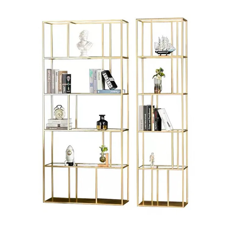 Customized Home furniture factory modern Aluminum display rack bookshelves bookcases bookshelf