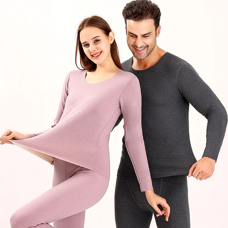 Wholesale Custom Logo Thermal Inner Clothes for Women and Men Couple Style 2 Pieces Sets For Thermal Underwear Set Winter Wear