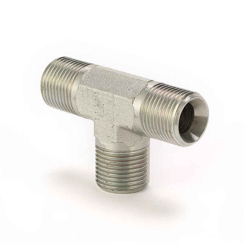 High quality male bsp 60 degree cone seat hydraulic equal tee fittings