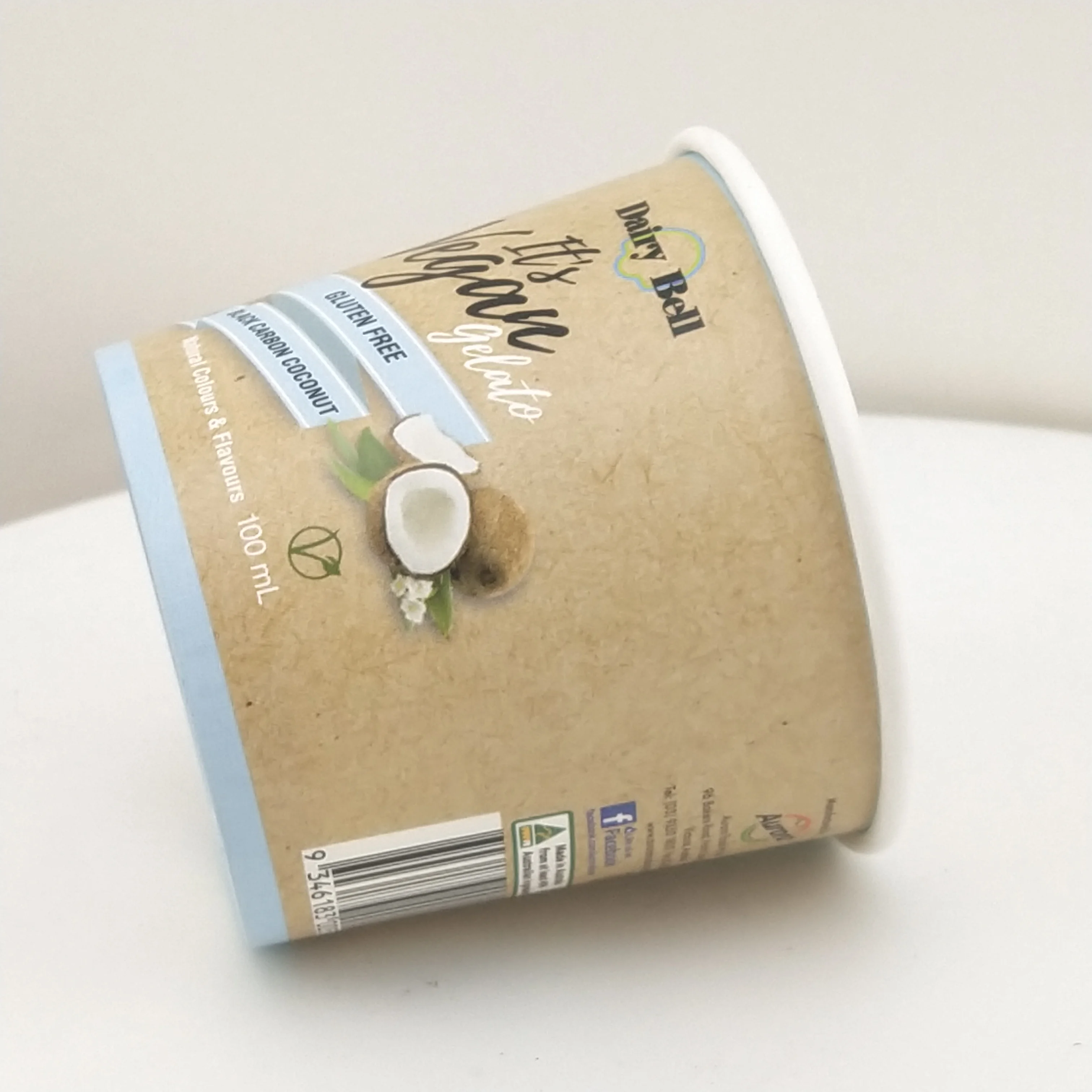 Hot Sale Custom Logo Small Size Disposable Paper Cup Ice Cream With Lid