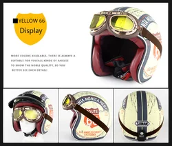 classic ABS half face motorcycle retro vintage leather helmet for motorcycle scooter motorbike