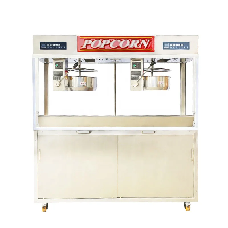 Pop Corn Machine 48oz Popcorn Machine 220V Gold Medal Cinema Twin-Kettle Suspended Concession Popcorn Machine