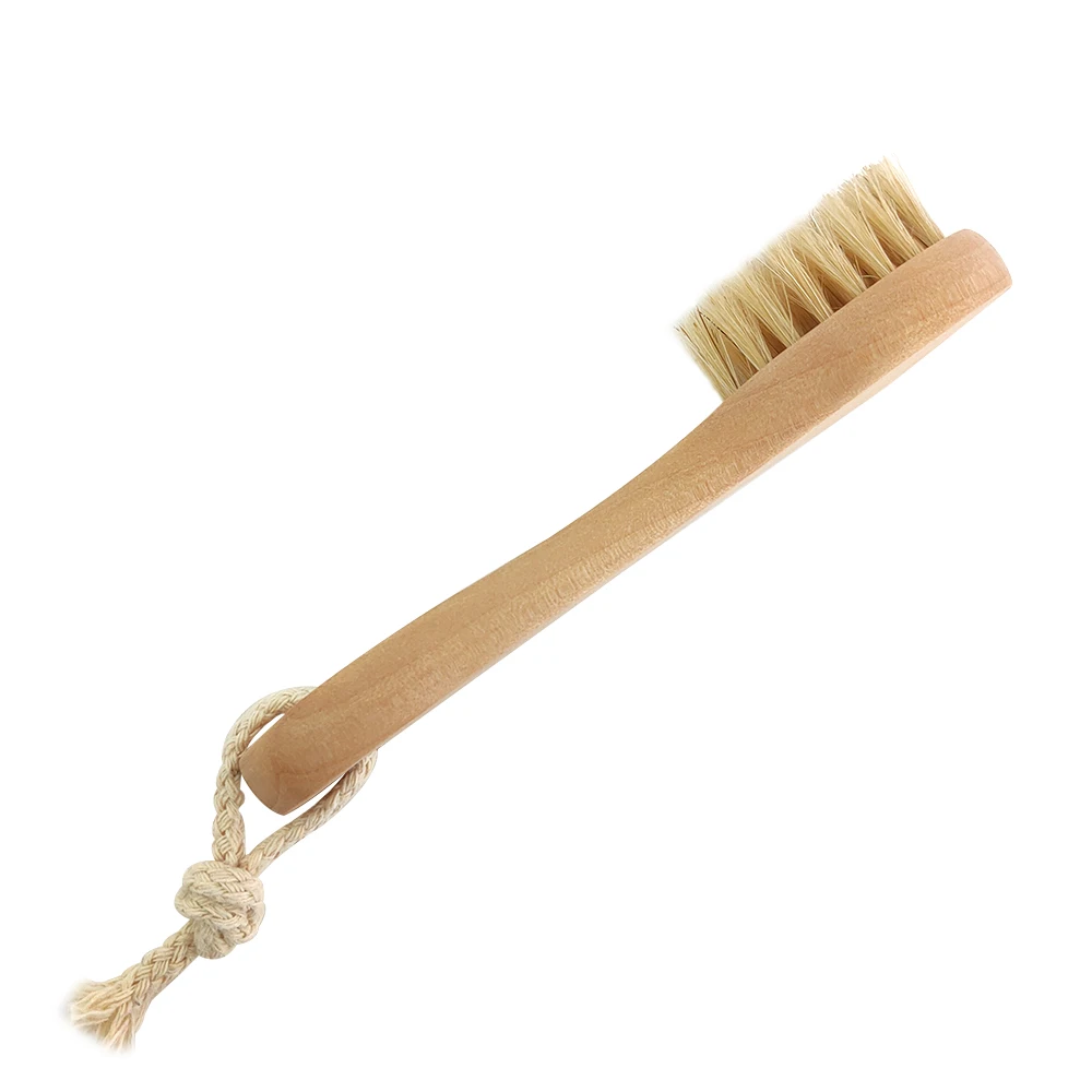 Wooden Face Cleansing Brush for Facial Exfoliation, Natural Bristles Brush For Dry Brushing