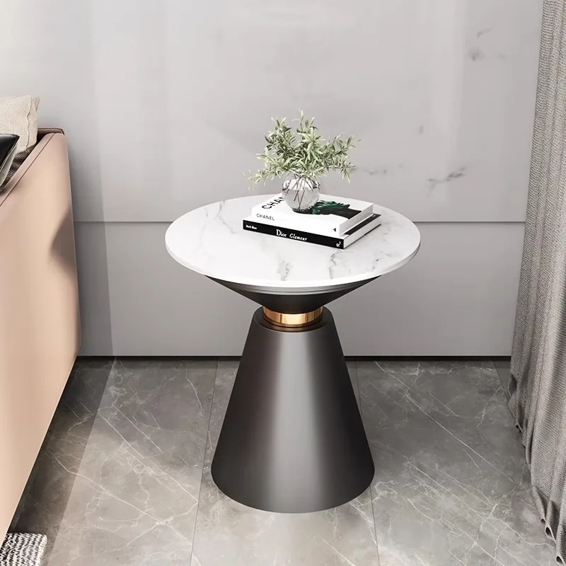 JJ-03 Modern Gold Stainless Steel Leg marble top round living room home furniture luxury side center coffee tea table