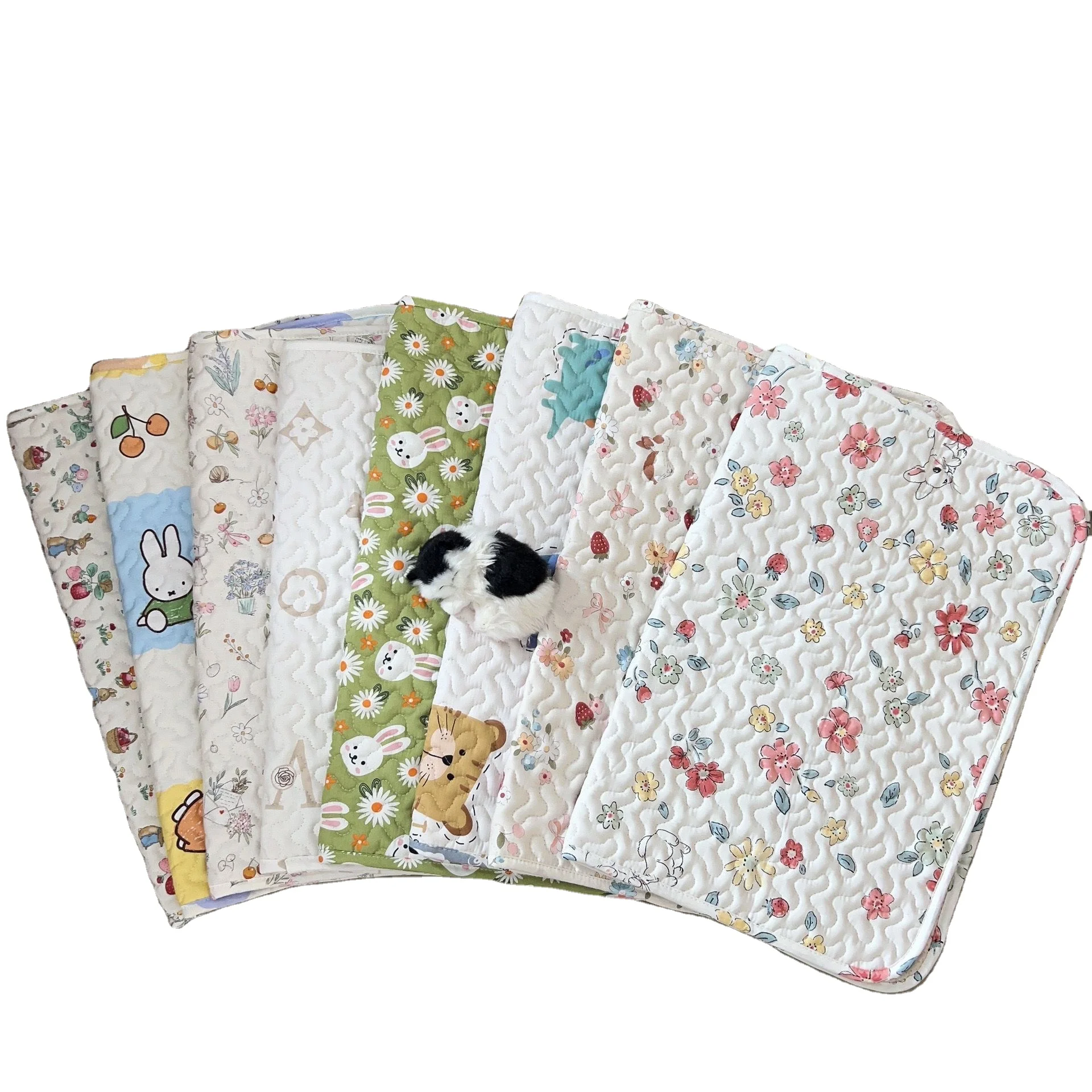 Pet floor mat made of pure cotton and non stick hair machine washable rabbit cage platform mat universal all year round