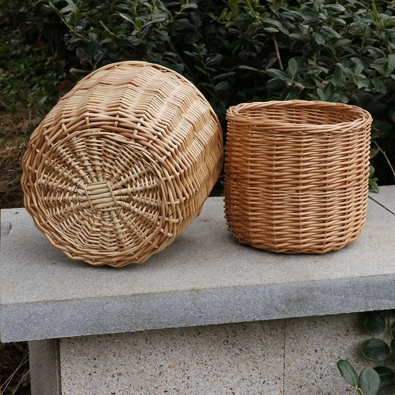 Wholesale bike basket bicycle basket rattan bicycle mini flower wicker bicycle basket