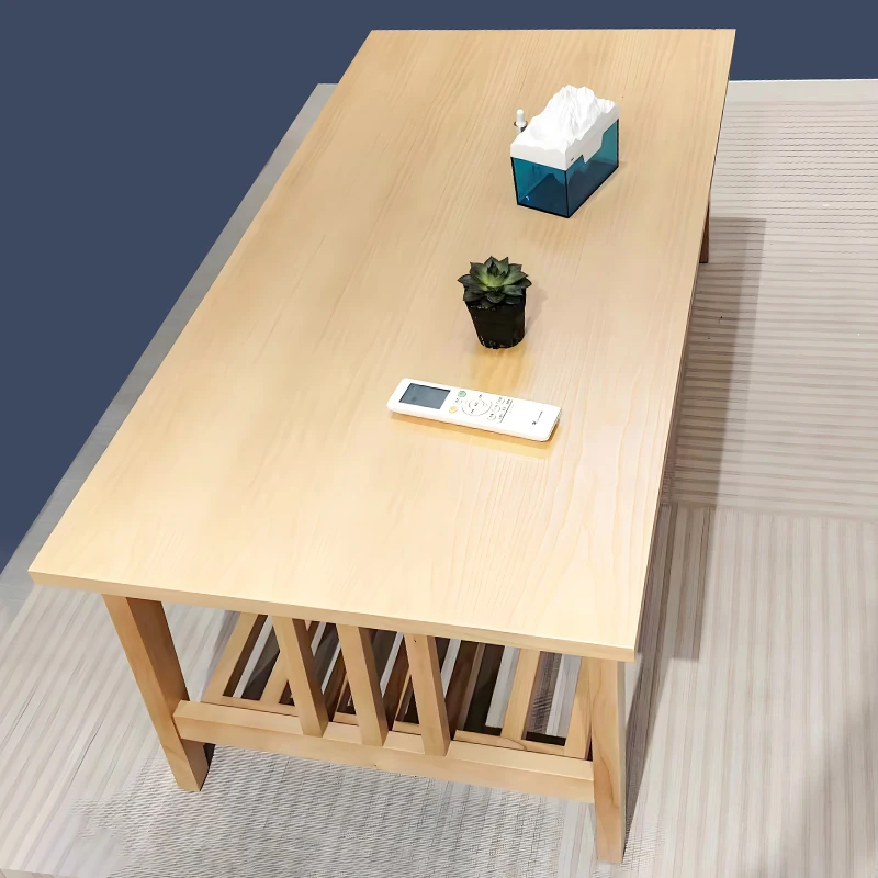 Tea table living room household solid wood tea table small Japanese casual dining table
