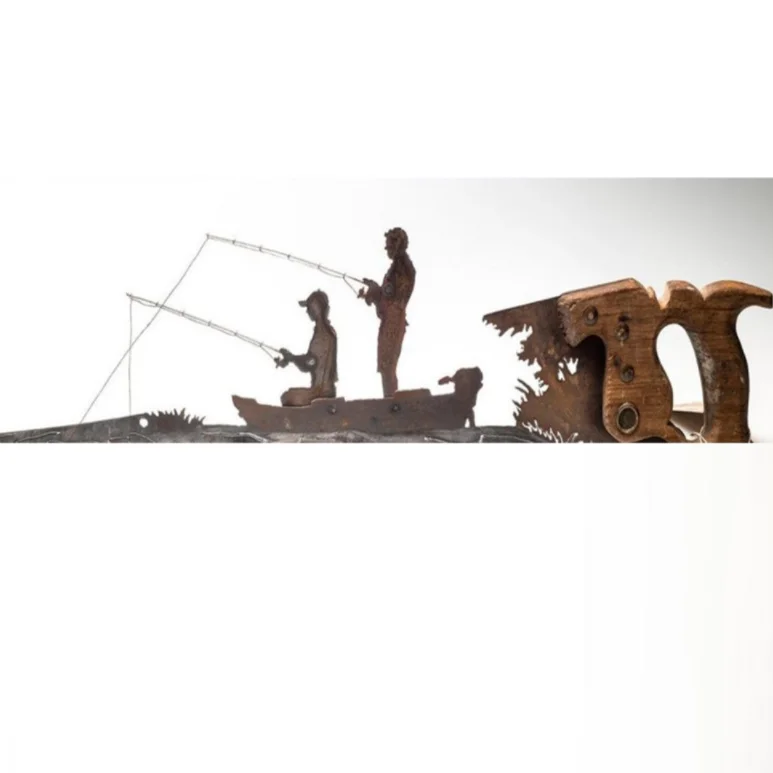 Старая пила ручная пила металлическое искусство День отца уникальный подарок металлическое искусство дерево-декор стен