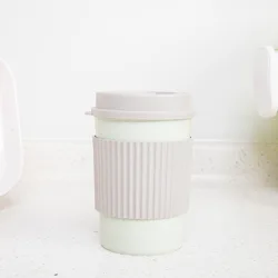 Eco-friendly reusable bamboo fiber tea coffee mug cup with handle for office and home wholesale price