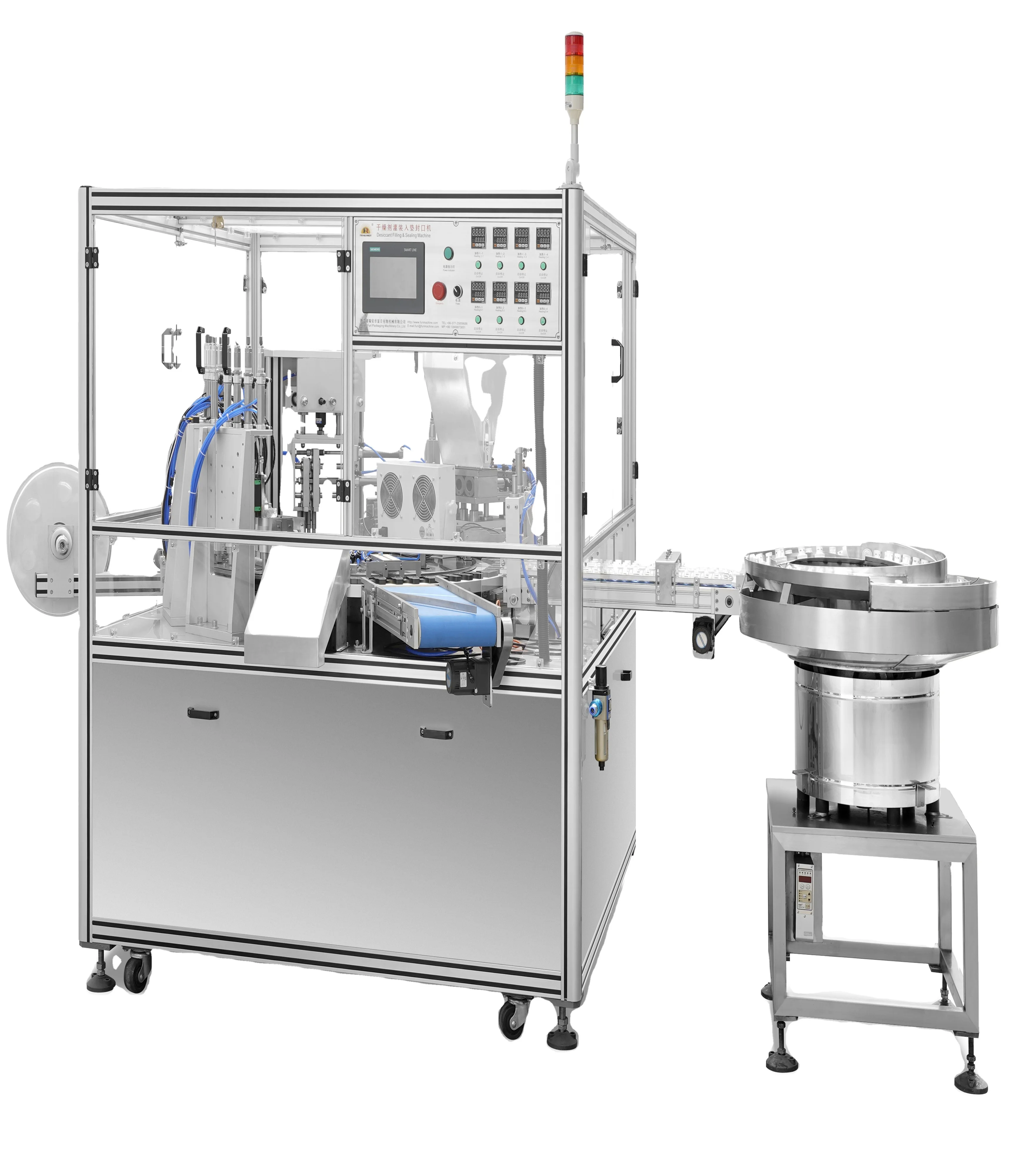 Effervescence tablet  spiral silica gel desiccant cap filling  cardboard paper sealing machine