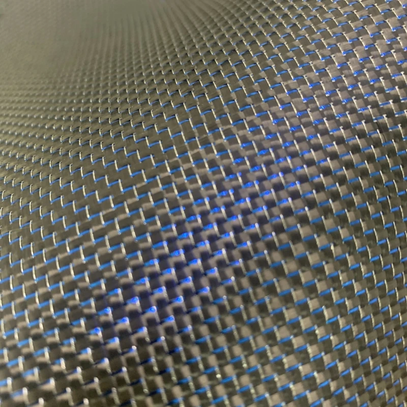 Glitter 3K carbon fiber fabric metal wire twill  carbon fiber cloth 200gsm