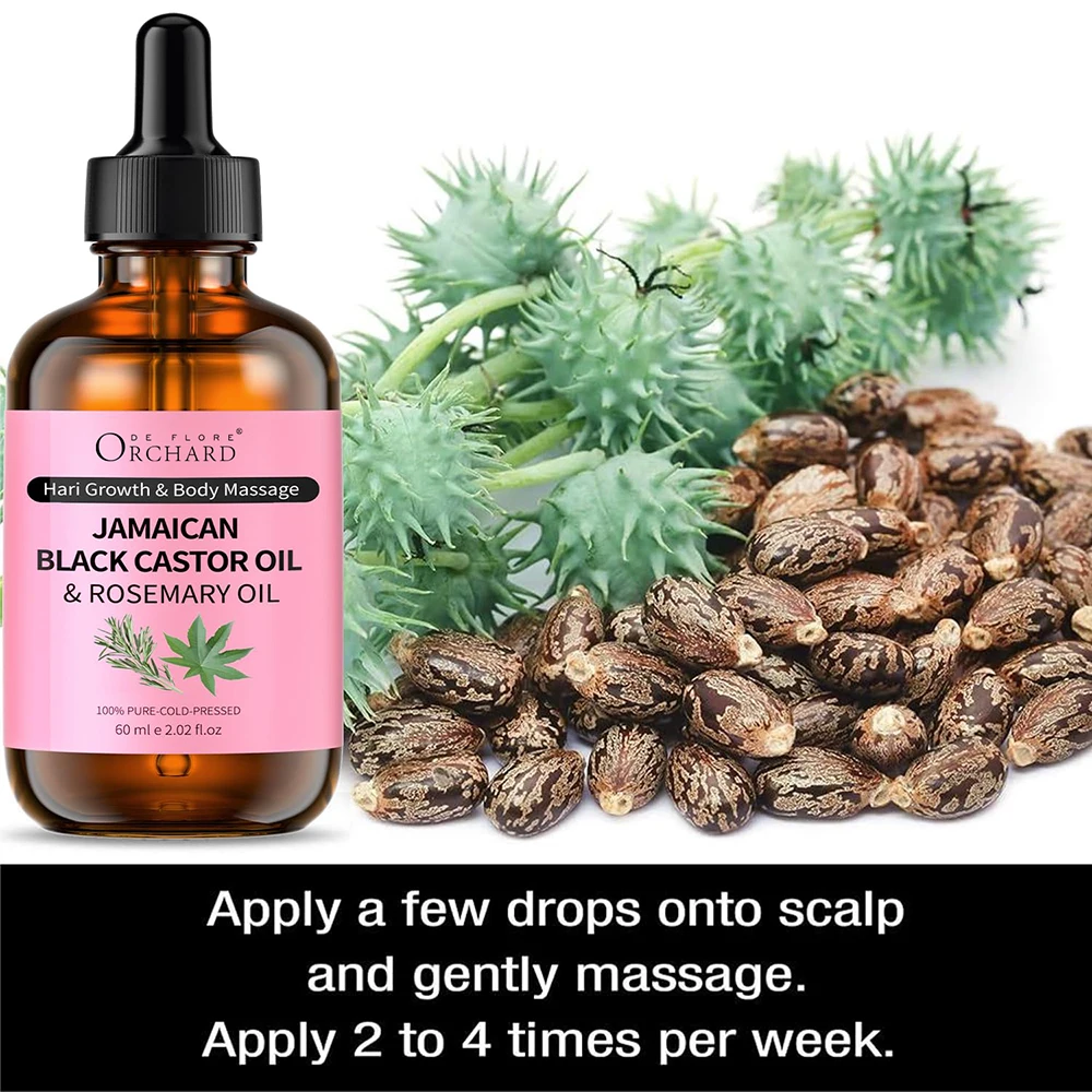 Hot Sale Jamaican Black Castor Oil with Rosemary,Black Castor Oil Cold Pressed,Organic Castor Oil for Hair Growth and Eyelashes