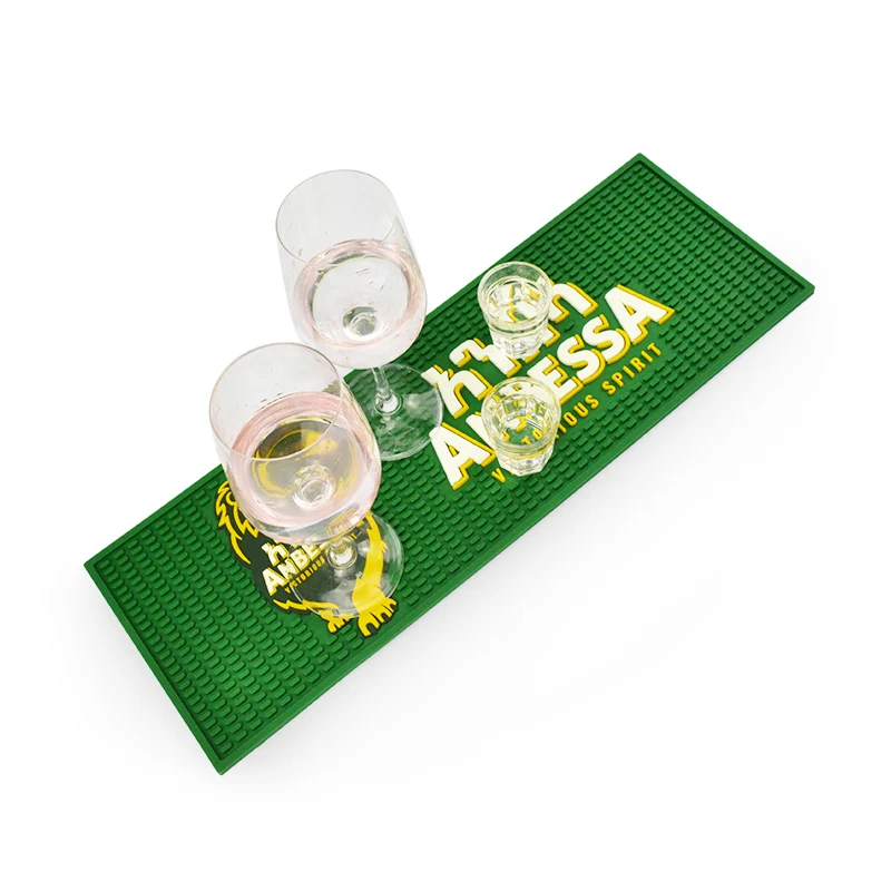 Promotion Advertising customized Logo Color Bar Mat  PVC Soft Rubber Bar Mat Beer Mats