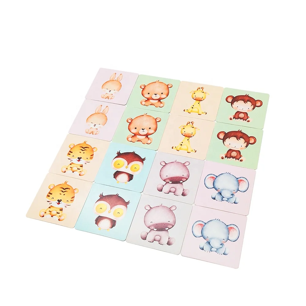 Hot Sale Kids Preschool Educational Toys English Animal Memory Children Flash Cards cognitive Cards