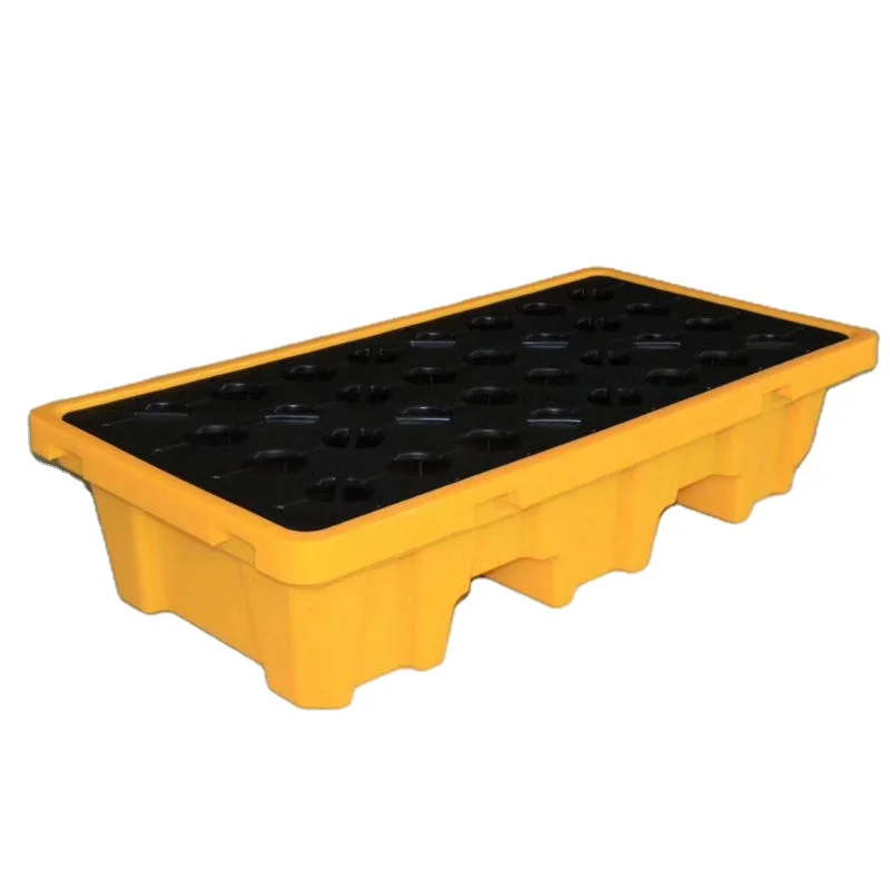 Safe storage plastic 2 drum spill containment pallets