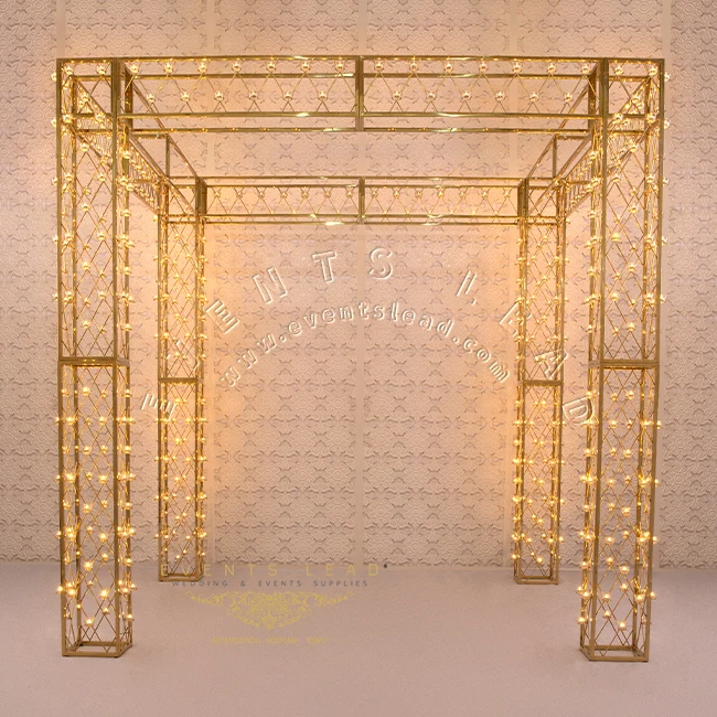 Luxury Stainless Steel Gold Candle Pavilion Tent Wedding Structure Outdoor Gazebo Tent For Wedding