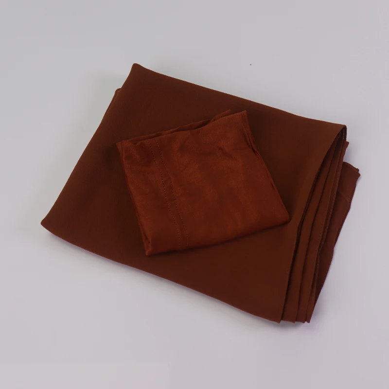 Finest Hijab Prefect Matching Heavy Chiffon Hijab Set Matching Color Chiffon Hijab With inner cap