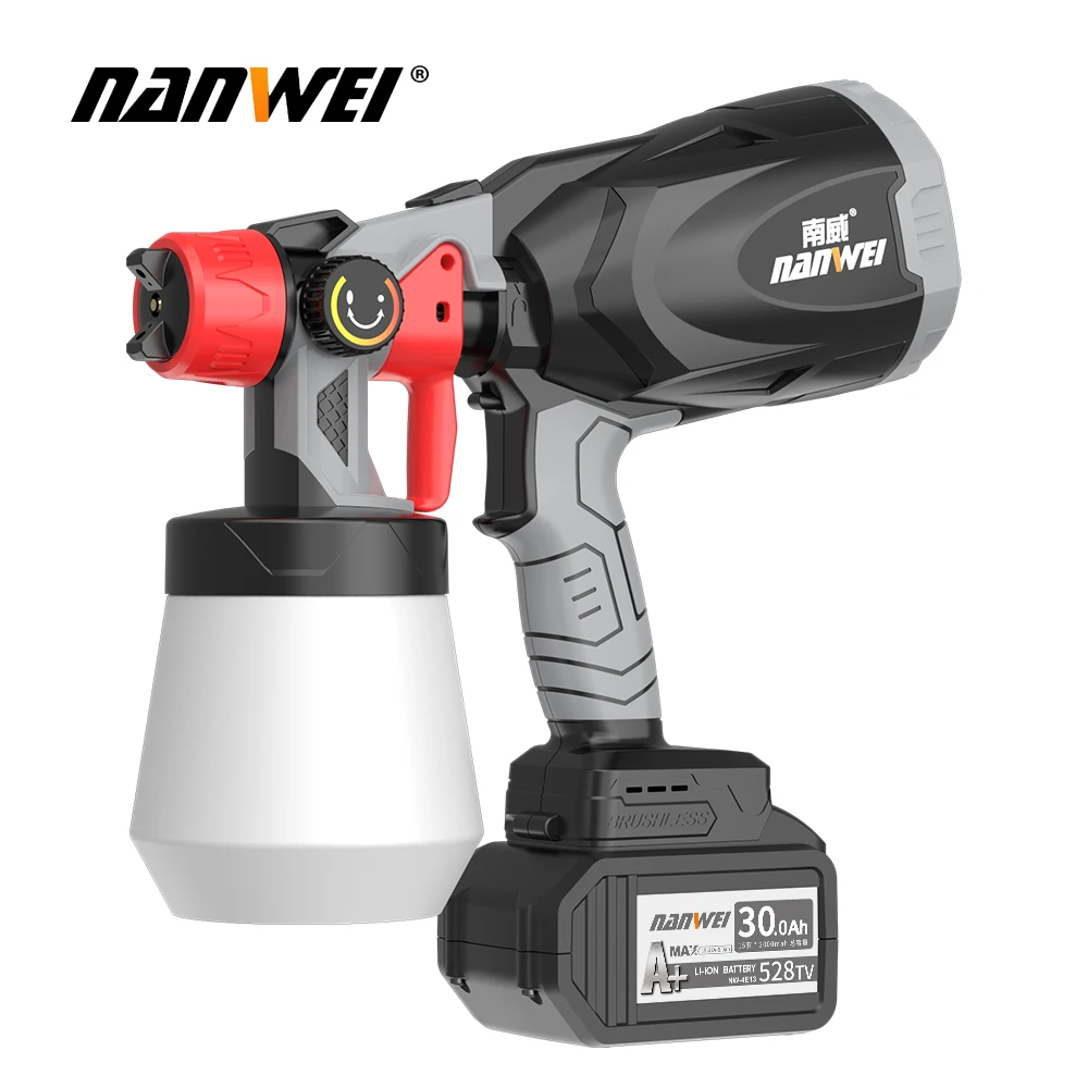 Nanwei portable electric paint sprayer cordless professional handheld airless spray gun wall fences painting power tools