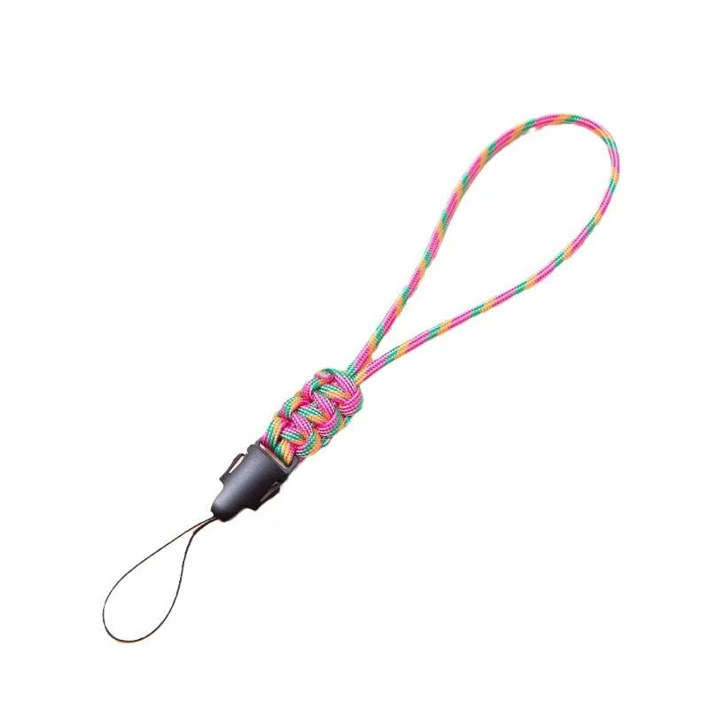 Braided  chain lanyard wrist strap earphone USB flash drive water cup key chain anti-loss lanyard short ring buckle pendant
