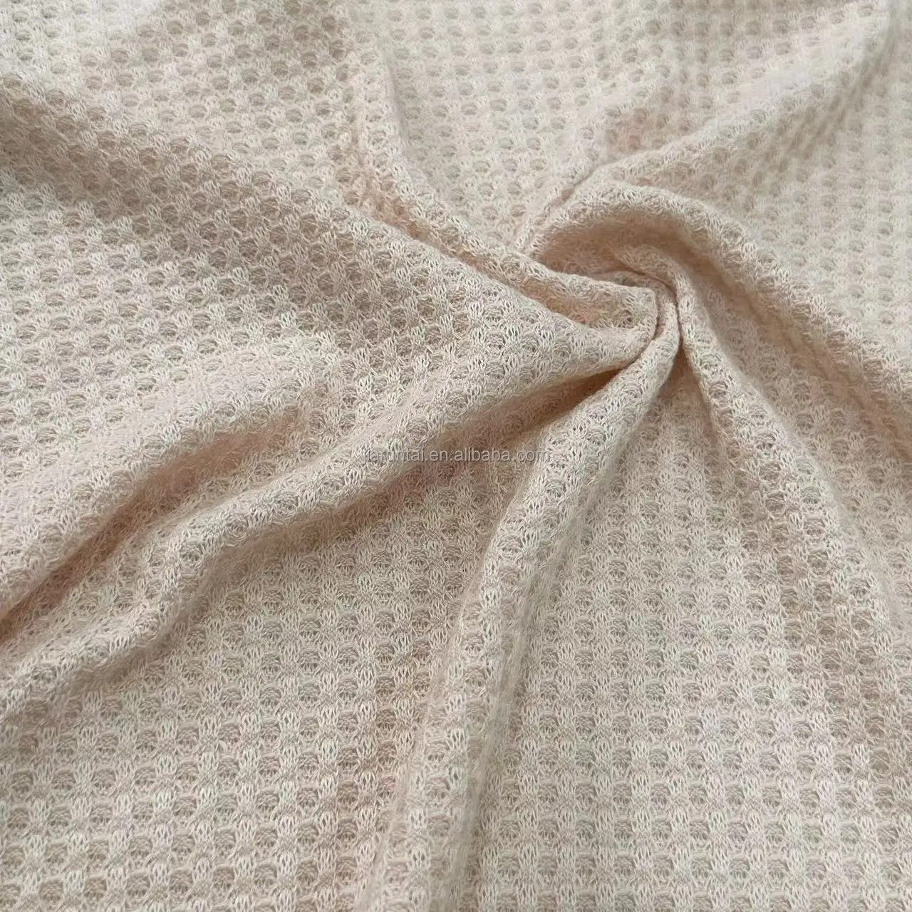Suppliers directly sell 96% polyester fiber and 4% spandex waffle needle elastic clothing fabrics