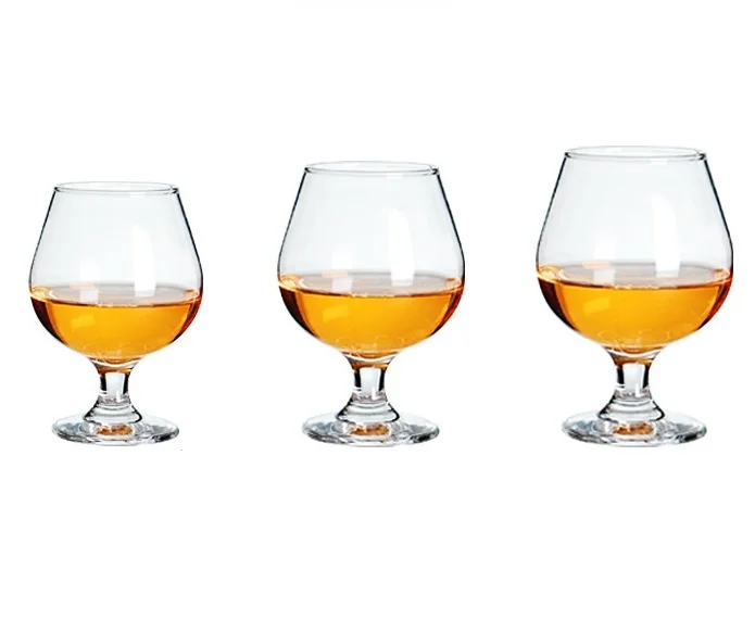 Hot Sale 500ML Custom Logo Short Feet Brandy Snifter Glasses Cognac Brandy Glass Brandy Glass Bottles