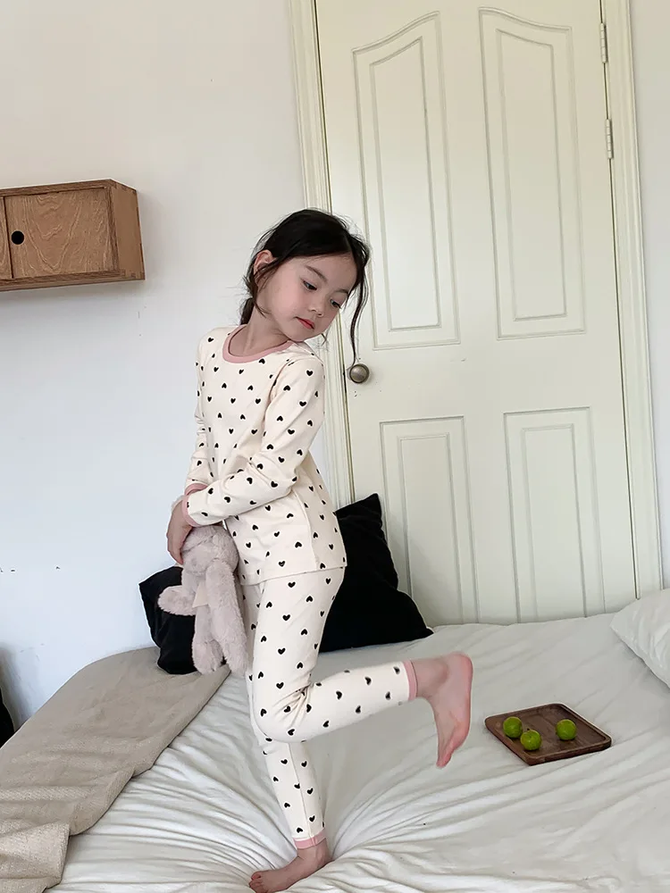 Children Autumn Cotton Pajamas Sets Boys Home Clothes Girls Underwear Sets 2-12 Year Baby Sleepwear Suit Christmas Kids Clothes