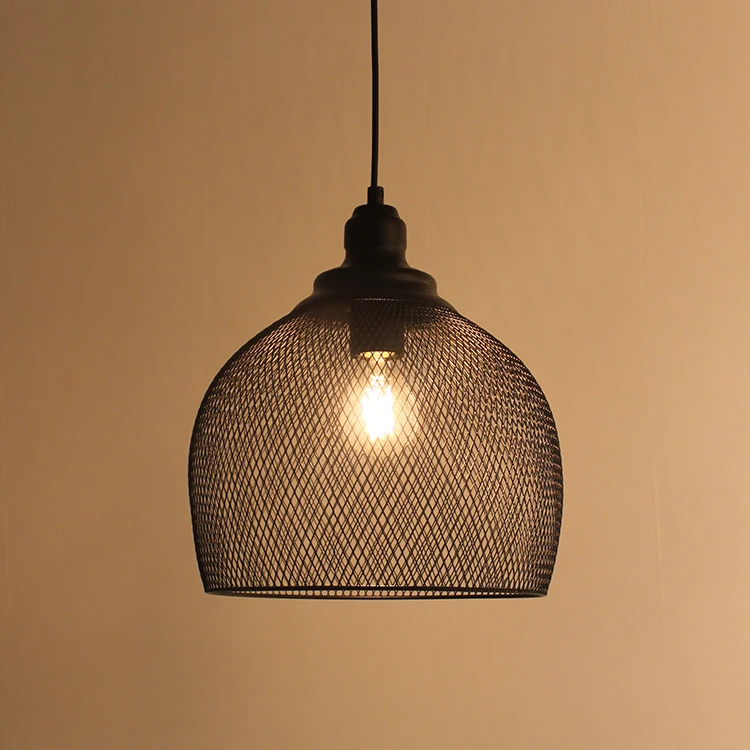 
Modern simple matt black pendant light bell cage pendant lamp 