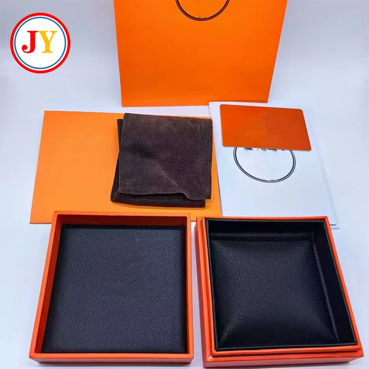 Oirlv Luxury Leather Bracelet/Bangle Gift Box Square Jewelry Display Box Small Trinket Storage Brand Box