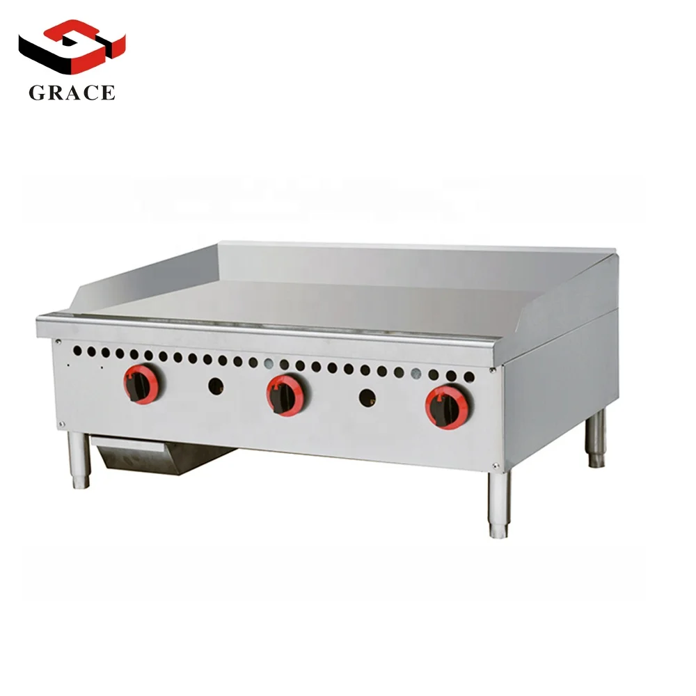 Commercial Machine Stainless Steel Flat Plate Counter Top Gas Griddle Grill
